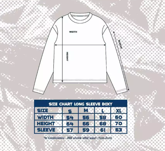 Longsleeve Boxy Crop 24s Tshirt Trings Lengan Panjang