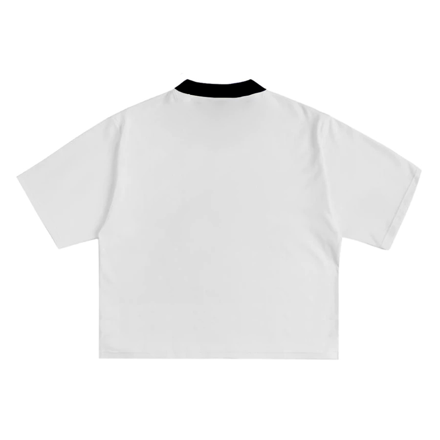 Boxy T-shirt Oversized Archive Ringer White - Kaos Boxy Pria Wanita
