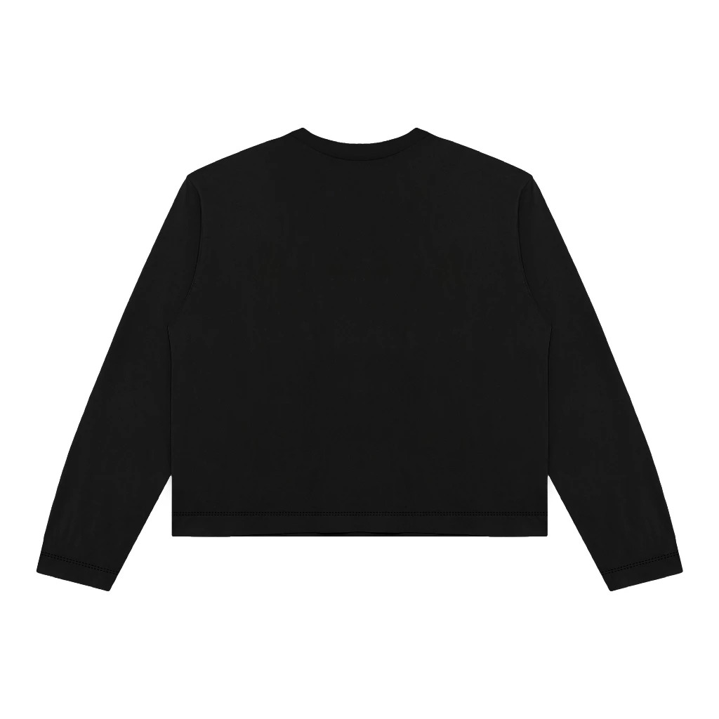 Longsleeve Boxy Crop 24s Tshirt Trings Lengan Panjang